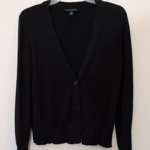 Banana Republic Black V Neck Button Down Sweater Size M